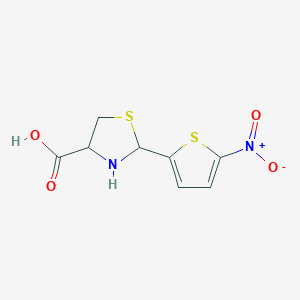 molecular formula C8H8N2O4S2 B2914219 2-(5-Nitro-2-thienyl)-1,3-thiazolane-4-carboxylic acid CAS No. 360791-20-4