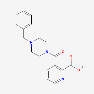 molecular formula C18H19N3O3 B2914221 3-(4-benzylpiperazine-1-carbonyl)pyridine-2-carboxylic Acid CAS No. 497083-24-6
