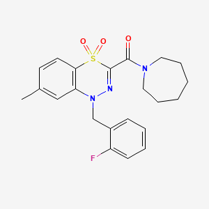 3-(1-azepanylcarbonyl)-1-(2-fluorobenzyl)-7-methyl-4lambda~6~,1,2-benzothiadiazine-4,4(1H)-dione