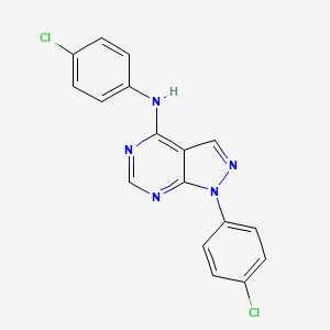 molecular formula C17H11Cl2N5 B2914228 N,1-bis(4-chlorophenyl)-1H-pyrazolo[3,4-d]pyrimidin-4-amine CAS No. 109090-19-9