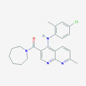 Azepan-1-yl(4-((4-chloro-2-methylphenyl)amino)-7-methyl-1,8-naphthyridin-3-yl)methanone