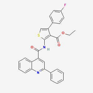 Ethyl 4-(4-fluorophenyl)-2-(2-phenylquinoline-4-carboxamido)thiophene-3-carboxylate