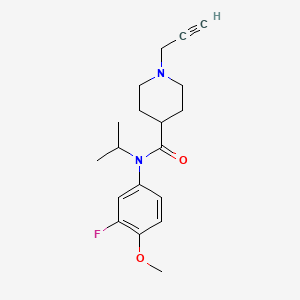 N-(3-fluoro-4-methoxyphenyl)-1-(prop-2-yn-1-yl)-N-(propan-2-yl)piperidine-4-carboxamide
