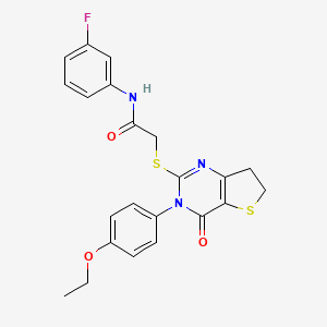 2-[[3-(4-ethoxyphenyl)-4-oxo-6,7-dihydrothieno[3,2-d]pyrimidin-2-yl]sulfanyl]-N-(3-fluorophenyl)acetamide