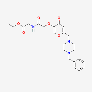 ethyl 2-(2-((6-((4-benzylpiperazin-1-yl)methyl)-4-oxo-4H-pyran-3-yl)oxy)acetamido)acetate
