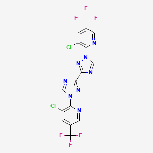 3-Chloro-2-[3-[1-[3-chloro-5-(trifluoromethyl)pyridin-2-yl]-1,2,4-triazol-3-yl]-1,2,4-triazol-1-yl]-5-(trifluoromethyl)pyridine