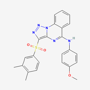 molecular formula C24H21N5O3S B2914278 3-[(3,4-dimethylphenyl)sulfonyl]-N-(4-methoxyphenyl)[1,2,3]triazolo[1,5-a]quinazolin-5-amine CAS No. 866812-70-6