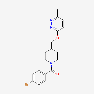 molecular formula C18H20BrN3O2 B2914285 (4-Bromophenyl)-[4-[(6-methylpyridazin-3-yl)oxymethyl]piperidin-1-yl]methanone CAS No. 2310099-26-2