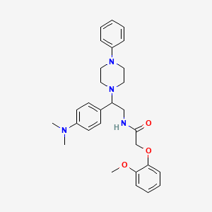 molecular formula C29H36N4O3 B2914288 N-(2-(4-(dimethylamino)phenyl)-2-(4-phenylpiperazin-1-yl)ethyl)-2-(2-methoxyphenoxy)acetamide CAS No. 1005297-50-6