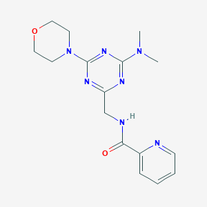 molecular formula C16H21N7O2 B2914291 N-((4-(dimethylamino)-6-morpholino-1,3,5-triazin-2-yl)methyl)picolinamide CAS No. 2034550-70-2