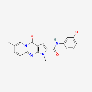 molecular formula C20H18N4O3 B2914299 N-(3-methoxyphenyl)-1,7-dimethyl-4-oxo-1,4-dihydropyrido[1,2-a]pyrrolo[2,3-d]pyrimidine-2-carboxamide CAS No. 896831-36-0