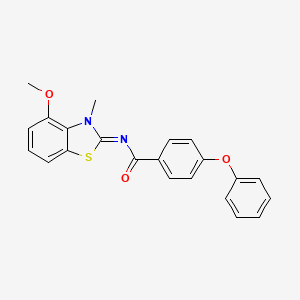 molecular formula C22H18N2O3S B2914304 N-[(2E)-4-methoxy-3-methyl-2,3-dihydro-1,3-benzothiazol-2-ylidene]-4-phenoxybenzamide CAS No. 441291-36-7