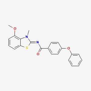 molecular formula C22H18N2O3S B2914304 N-(4-methoxy-3-methyl-1,3-benzothiazol-2-ylidene)-4-phenoxybenzamide CAS No. 441291-36-7