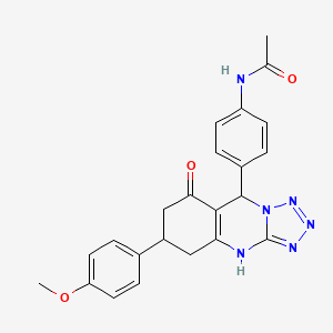 N-(4-(6-(4-methoxyphenyl)-8-oxo-4,5,6,7,8,9-hexahydrotetrazolo[5,1-b]quinazolin-9-yl)phenyl)acetamide