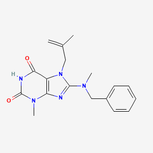 molecular formula C18H21N5O2 B2914307 8-(benzyl(methyl)amino)-3-methyl-7-(2-methylallyl)-1H-purine-2,6(3H,7H)-dione CAS No. 376378-79-9