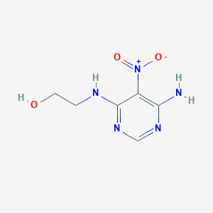 molecular formula C6H9N5O3 B2914308 2-((6-Amino-5-nitropyrimidin-4-yl)amino)ethanol CAS No. 98197-64-9
