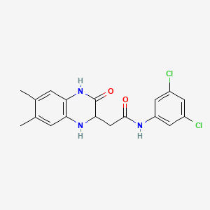 N-(3,5-dichlorophenyl)-2-(6,7-dimethyl-3-oxo-1,2,3,4-tetrahydroquinoxalin-2-yl)acetamide