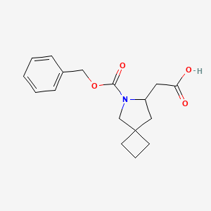 molecular formula C17H21NO4 B2914314 2-(6-Phenylmethoxycarbonyl-6-azaspiro[3.4]octan-7-yl)acetic acid CAS No. 2248401-36-5