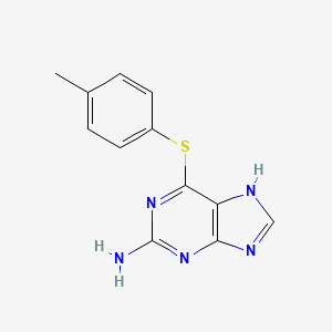 molecular formula C12H11N5S B2914320 6-[(4-methylphenyl)sulfanyl]-9H-purin-2-amine CAS No. 225111-60-4