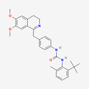 molecular formula C30H35N3O3 B2914337 3-(2-tert-butyl-6-methylphenyl)-1-{4-[(6,7-dimethoxy-3,4-dihydroisoquinolin-1-yl)methyl]phenyl}urea CAS No. 1023029-76-6