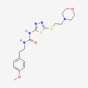 molecular formula C18H25N5O3S2 B2914364 1-(4-Methoxyphenethyl)-3-(5-((2-morpholinoethyl)thio)-1,3,4-thiadiazol-2-yl)urea CAS No. 1170204-74-6
