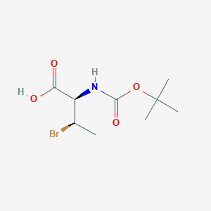 molecular formula C9H16BrNO4 B2914367 (2R,3R)-3-Bromo-2-[(2-methylpropan-2-yl)oxycarbonylamino]butanoic acid CAS No. 2580103-37-1