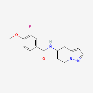 molecular formula C15H16FN3O2 B2914368 3-fluoro-4-methoxy-N-(4,5,6,7-tetrahydropyrazolo[1,5-a]pyridin-5-yl)benzamide CAS No. 2034549-25-0