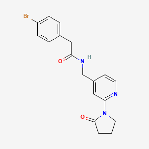 molecular formula C18H18BrN3O2 B2914370 2-(4-bromophenyl)-N-((2-(2-oxopyrrolidin-1-yl)pyridin-4-yl)methyl)acetamide CAS No. 2034495-00-4