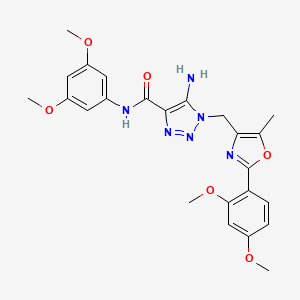 molecular formula C24H26N6O6 B2914372 5-amino-N-(3,5-dimethoxyphenyl)-1-{[2-(2,4-dimethoxyphenyl)-5-methyl-1,3-oxazol-4-yl]methyl}-1H-1,2,3-triazole-4-carboxamide CAS No. 1115896-20-2
