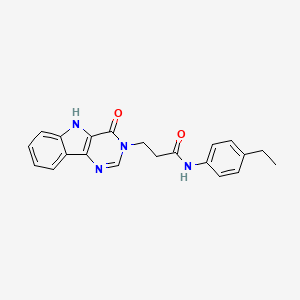 molecular formula C21H20N4O2 B2914374 N-(4-ethylphenyl)-3-{4-oxo-3H,4H,5H-pyrimido[5,4-b]indol-3-yl}propanamide CAS No. 1105203-69-7