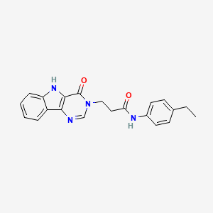 molecular formula C21H20N4O2 B2914374 N-(4-ethylphenyl)-3-(4-oxo-4,5-dihydro-3H-pyrimido[5,4-b]indol-3-yl)propanamide CAS No. 1105203-69-7