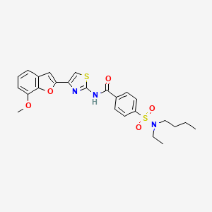 molecular formula C25H27N3O5S2 B2914375 4-[butyl(ethyl)sulfamoyl]-N-[4-(7-methoxy-1-benzofuran-2-yl)-1,3-thiazol-2-yl]benzamide CAS No. 921567-66-0