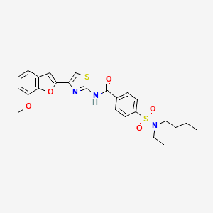 molecular formula C25H27N3O5S2 B2914375 4-(N-butyl-N-ethylsulfamoyl)-N-(4-(7-methoxybenzofuran-2-yl)thiazol-2-yl)benzamide CAS No. 921567-66-0