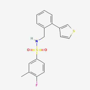 4-fluoro-3-methyl-N-(2-(thiophen-3-yl)benzyl)benzenesulfonamide