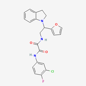 N1-(3-chloro-4-fluorophenyl)-N2-(2-(furan-2-yl)-2-(indolin-1-yl)ethyl)oxalamide