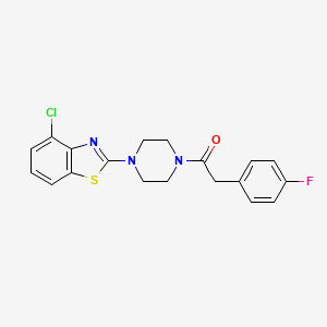 molecular formula C19H17ClFN3OS B2914459 1-[4-(4-chloro-1,3-benzothiazol-2-yl)piperazin-1-yl]-2-(4-fluorophenyl)ethan-1-one CAS No. 899731-96-5