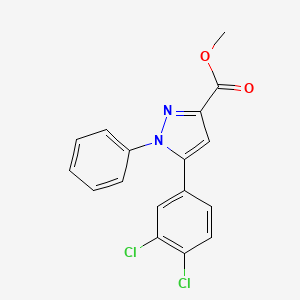 molecular formula C17H12Cl2N2O2 B2914468 methyl 5-(3,4-dichlorophenyl)-1-phenyl-1H-pyrazole-3-carboxylate CAS No. 318256-21-2