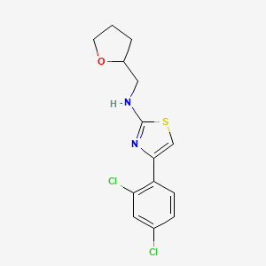 molecular formula C14H14Cl2N2OS B2914484 4-(2,4-dichlorophenyl)-N-(oxolan-2-ylmethyl)-1,3-thiazol-2-amine CAS No. 560998-17-6