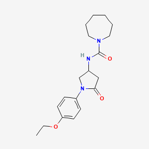 molecular formula C19H27N3O3 B2914492 N-[1-(4-ethoxyphenyl)-5-oxopyrrolidin-3-yl]azepane-1-carboxamide CAS No. 894009-27-9