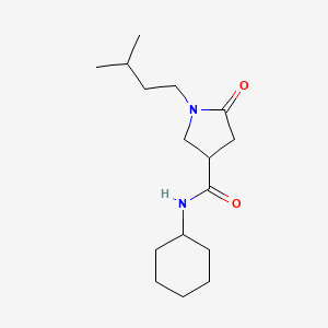N-cyclohexyl-1-isopentyl-5-oxopyrrolidine-3-carboxamide