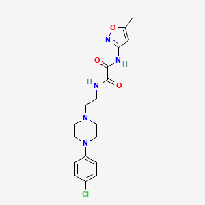 molecular formula C18H22ClN5O3 B2914498 N'-{2-[4-(4-chlorophenyl)piperazin-1-yl]ethyl}-N-(5-methyl-1,2-oxazol-3-yl)ethanediamide CAS No. 1049575-80-5