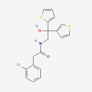 2-(2-chlorophenyl)-N-(2-hydroxy-2-(thiophen-2-yl)-2-(thiophen-3-yl)ethyl)acetamide