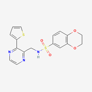 N-((3-(thiophen-2-yl)pyrazin-2-yl)methyl)-2,3-dihydrobenzo[b][1,4]dioxine-6-sulfonamide