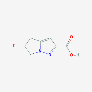 molecular formula C7H7FN2O2 B2914520 5-Fluoro-5,6-dihydro-4H-pyrrolo[1,2-b]pyrazole-2-carboxylic acid CAS No. 2243513-23-5