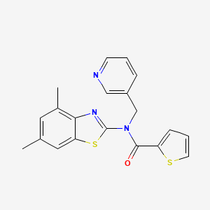 molecular formula C20H17N3OS2 B2914523 N-(4,6-dimethyl-1,3-benzothiazol-2-yl)-N-[(pyridin-3-yl)methyl]thiophene-2-carboxamide CAS No. 895419-69-9
