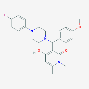 1-ethyl-3-((4-(4-fluorophenyl)piperazin-1-yl)(4-methoxyphenyl)methyl)-4-hydroxy-6-methylpyridin-2(1H)-one