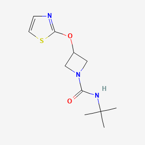 molecular formula C11H17N3O2S B2914532 N-(tert-butyl)-3-(thiazol-2-yloxy)azetidine-1-carboxamide CAS No. 1797893-17-4