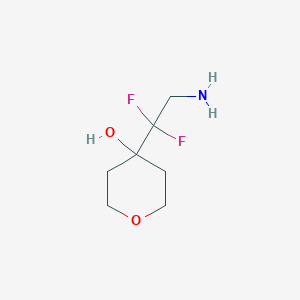 molecular formula C7H13F2NO2 B2914536 4-(2-Amino-1,1-difluoroethyl)oxan-4-ol CAS No. 1785397-53-6