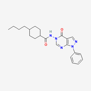 molecular formula C22H27N5O2 B2914542 4-butyl-N-(4-oxo-1-phenyl-1H-pyrazolo[3,4-d]pyrimidin-5(4H)-yl)cyclohexanecarboxamide CAS No. 899945-84-7