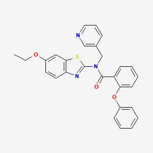 molecular formula C28H23N3O3S B2914564 N-(6-ethoxybenzo[d]thiazol-2-yl)-2-phenoxy-N-(pyridin-3-ylmethyl)benzamide CAS No. 922703-28-4